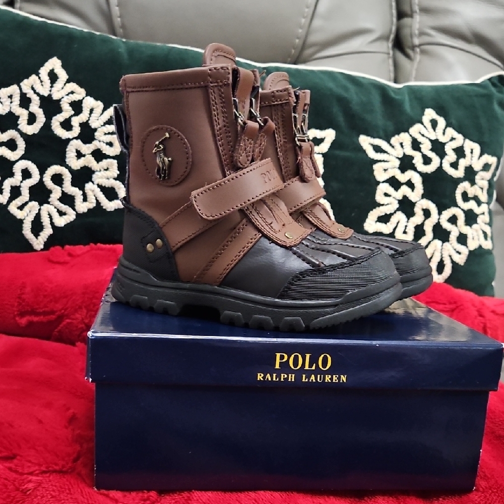 Polo by Ralph Lauren Kids Dark Brown and Black Boots